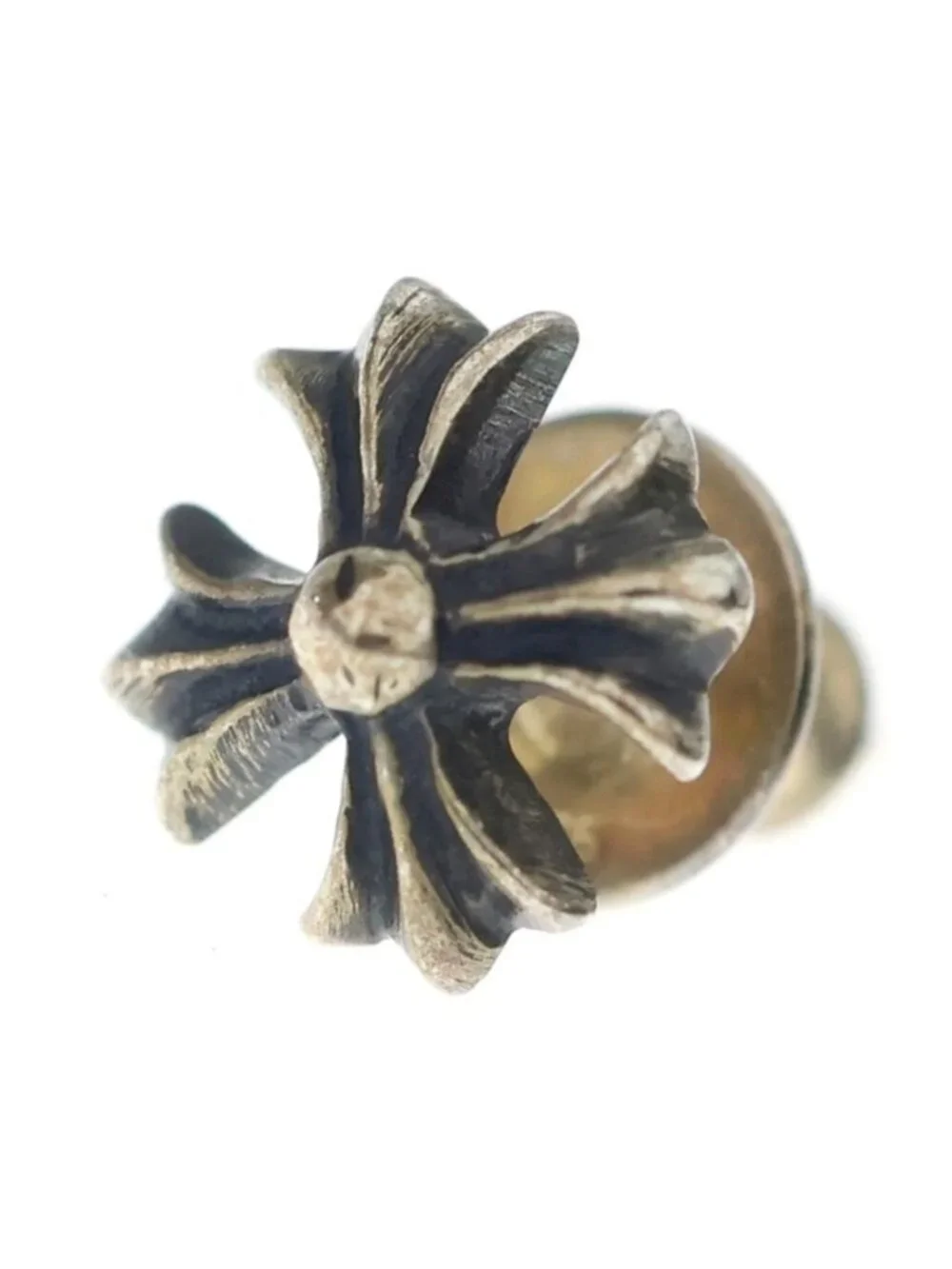 Chrome Hearts No2 CH Pls CH Plus Stud Earrings Silver